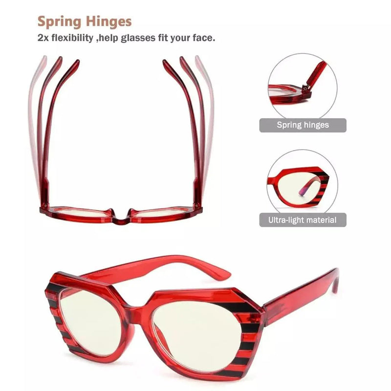 eyekeeper.com 4 Pack Stylish Polygon Progressive Multifocus Readers M2135 Eyeglasses