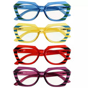 eyekeeper.com 4 Pack Stylish Polygon Progressive Multifocus Readers M2135 Eyeglasses