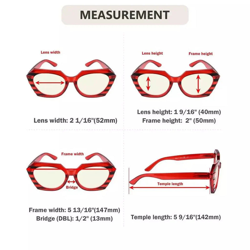 eyekeeper.com 4 Pack Stylish Polygon Progressive Multifocus Readers M2135 Eyeglasses