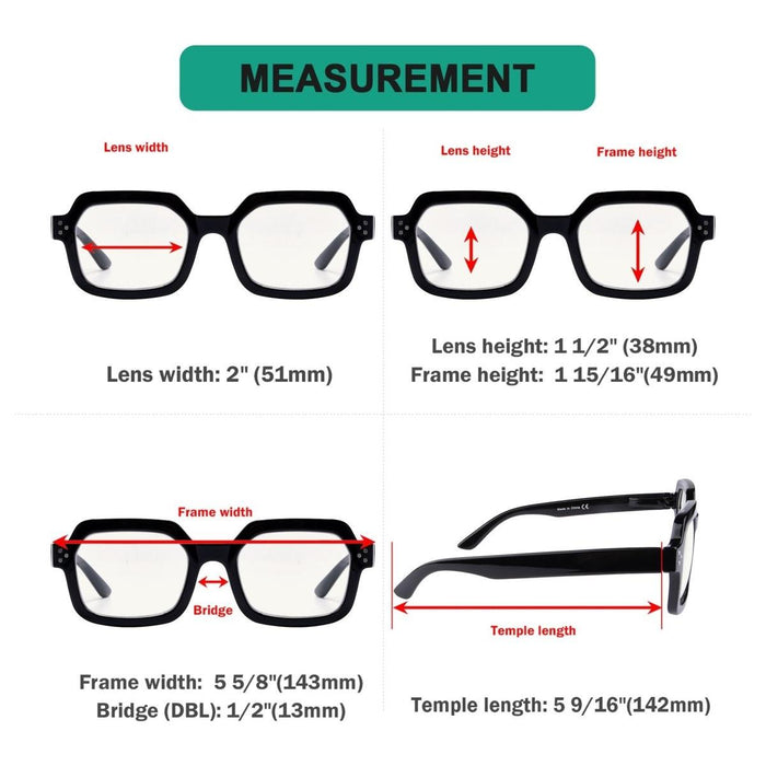 Eyekeeper - 4 Pack Stylish Progressive Multifocus Readers M2130