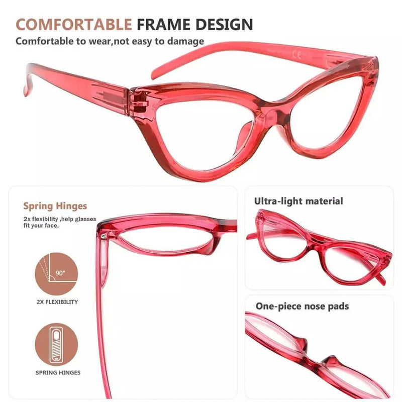 eyekeeper.com 4 Pack Stylish Readers Cat-eye Frame Reading Glasses R2033 Eyeglasses