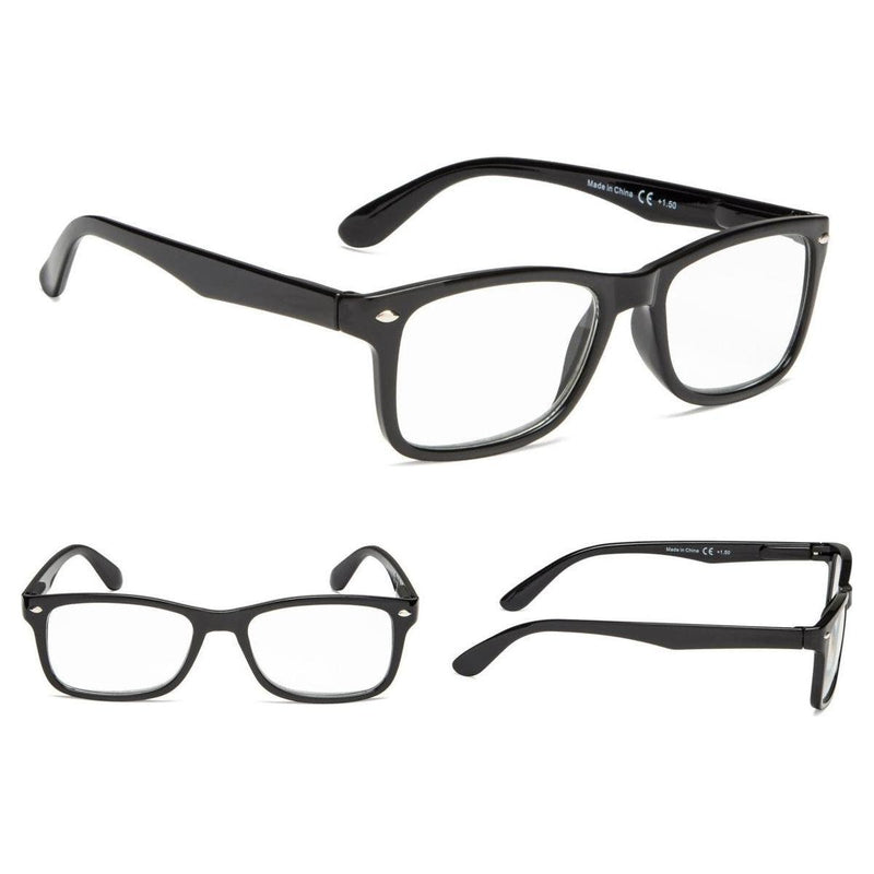 eyekeeper.com 4 Pack Stylish Rectangle Vintage Reading Glasses R075 Eyeglasses