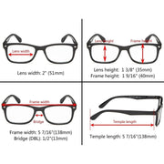eyekeeper.com 4 Pack Stylish Rectangle Vintage Reading Glasses R075 Eyeglasses