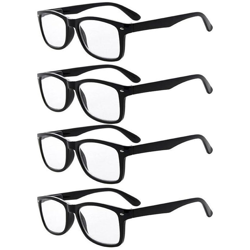 eyekeeper.com 4 Pack Stylish Rectangle Vintage Reading Glasses R075 Eyeglasses