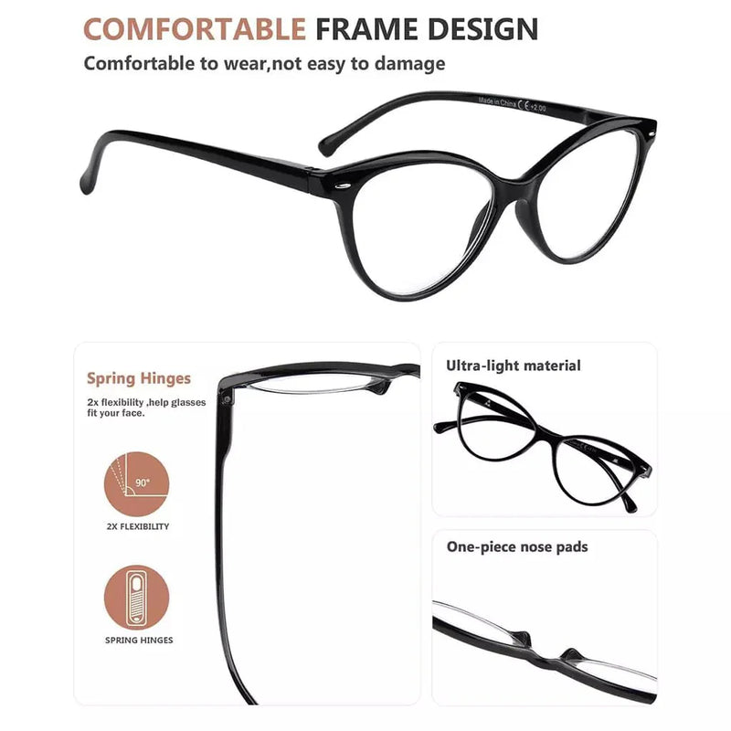 eyekeeper.com 4 Pack Stylish Reading Glasses Cat-eye Readers R9112 Eyeglasses