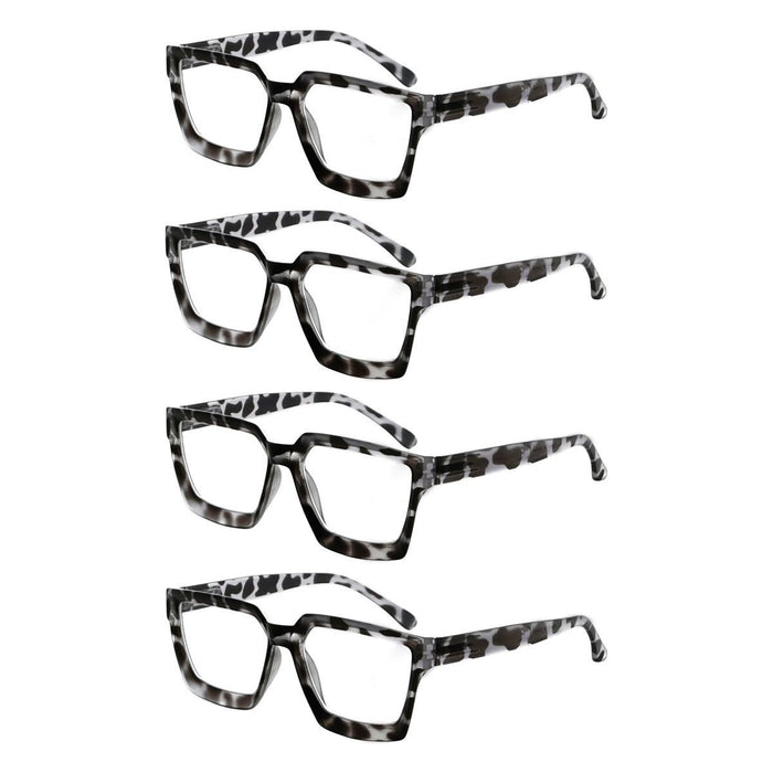 Eyekeeper - 4 Pack Stylish Reading Glasses Thicker Frame Readers R2003