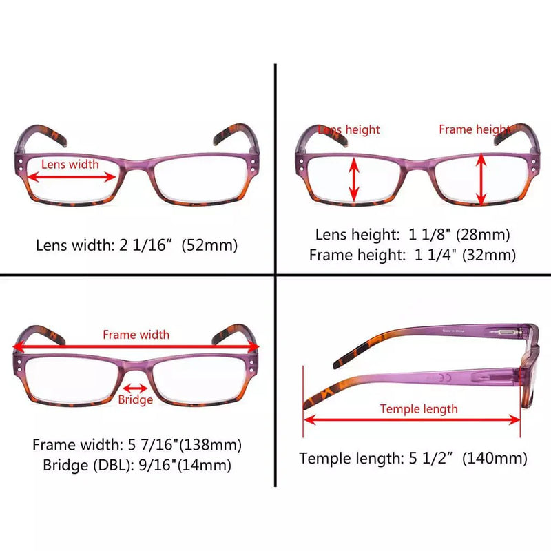 eyekeeper.com 4 Pack Stylish Reading Glasses R012D-A Eyeglasses