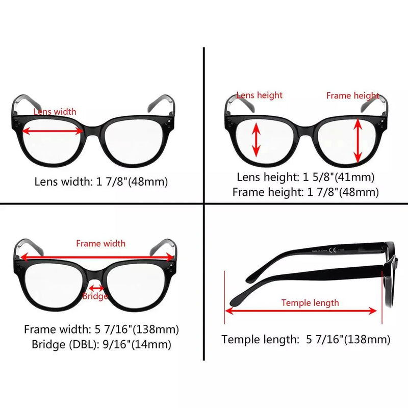 eyekeeper.com 4 Pack Stylish Reading Glasses Thicker Frame Readers R9110 Eyeglasses