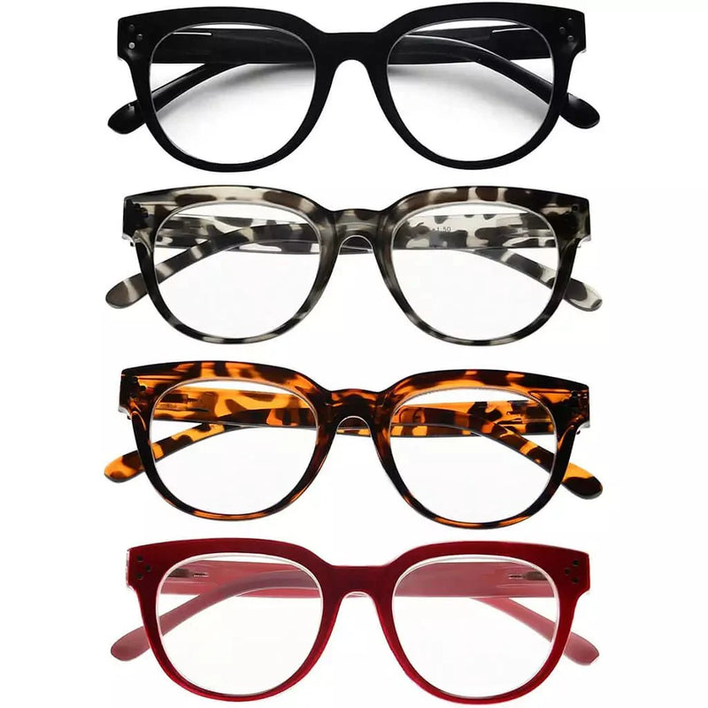 eyekeeper.com 4 Pack Stylish Reading Glasses Thicker Frame Readers R9110 Eyeglasses