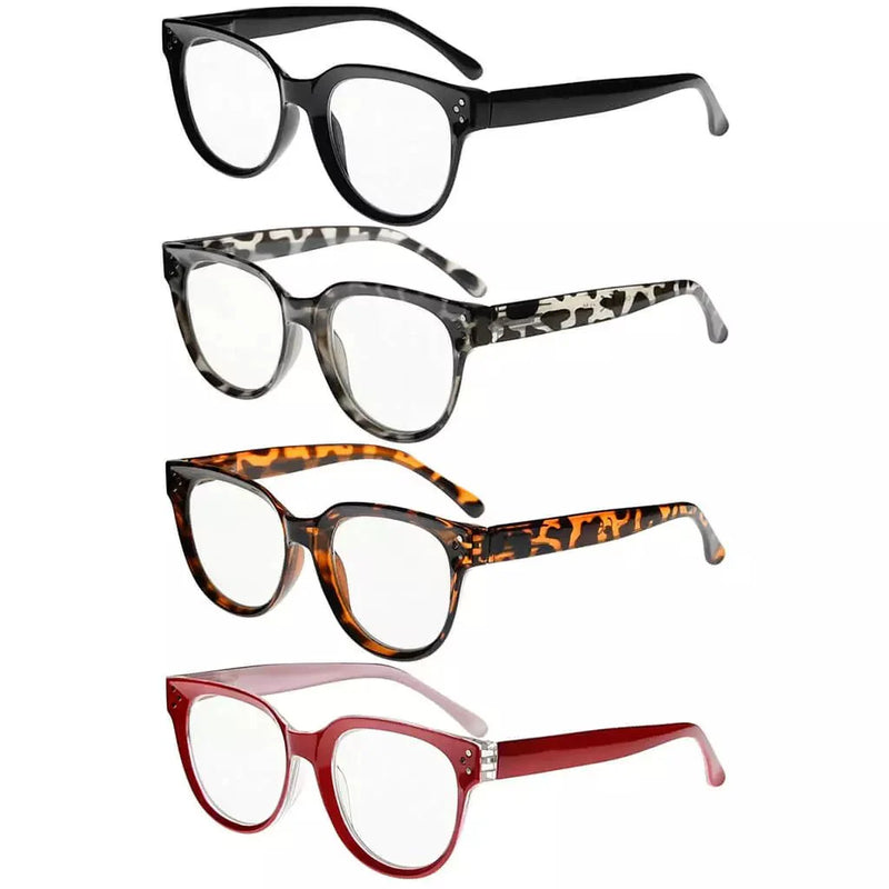 eyekeeper.com 4 Pack Stylish Reading Glasses Thicker Frame Readers R9110 Eyeglasses