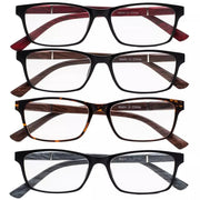 eyekeeper.com 4 Pack Stylish Reading Glasses with Wood-Look Arms RE19042 Eyeglasses