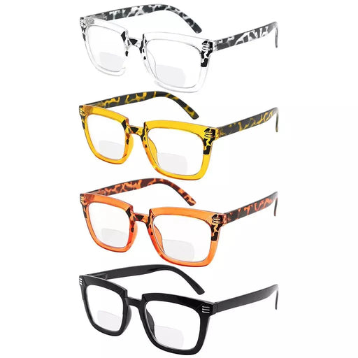 eyekeeper.com 4 Pack Stylish Rectangle Bifocal Reading Glasses BR2109 Eyeglasses