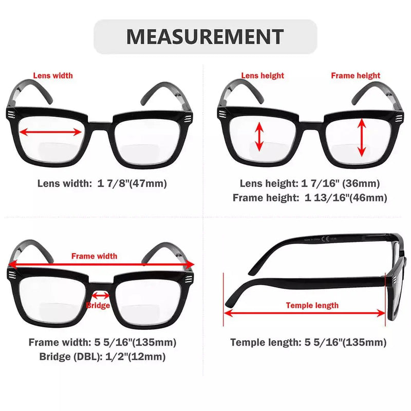 eyekeeper.com 4 Pack Stylish Rectangle Bifocal Reading Glasses BR2109 Eyeglasses
