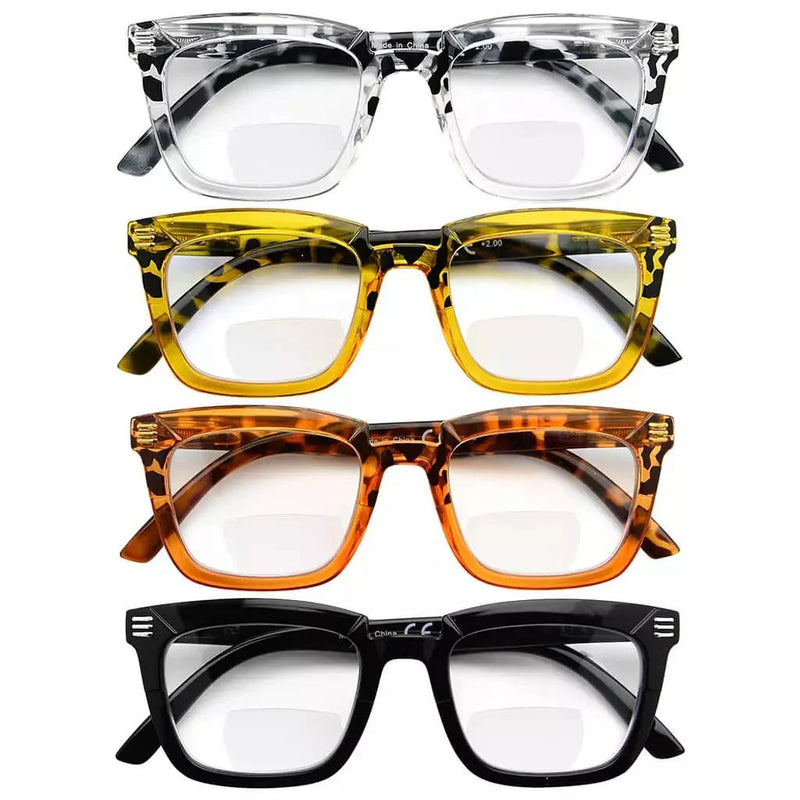 eyekeeper.com 4 Pack Stylish Rectangle Bifocal Reading Glasses BR2109 Eyeglasses
