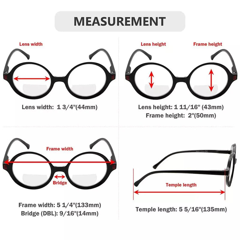 eyekeeper.com 4 Pack Stylish Round Bifocal Reading Glasses BR2025 Eyeglasses