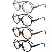 eyekeeper.com 4 Pack Stylish Round Bifocal Reading Glasses BR2025 Eyeglasses