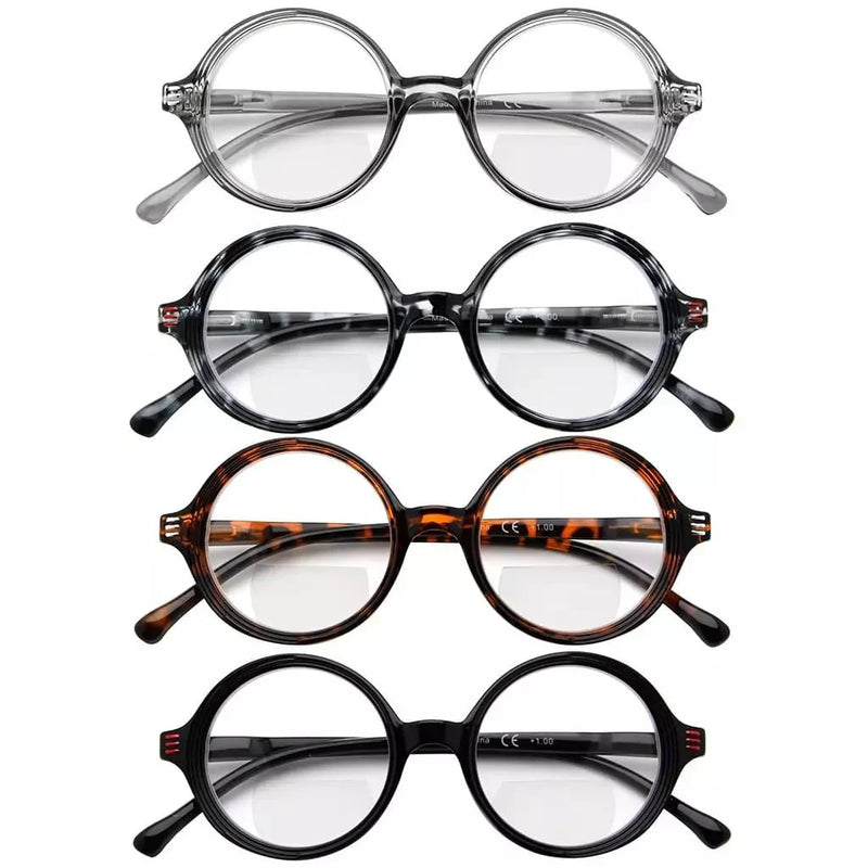 eyekeeper.com 4 Pack Stylish Round Bifocal Reading Glasses BR2025 Eyeglasses