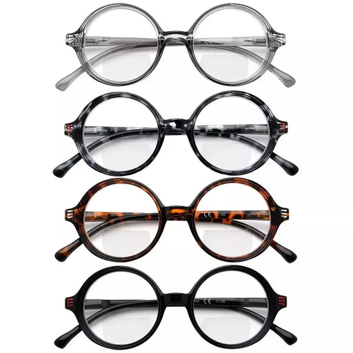 eyekeeper.com 4 Pack Stylish Round Bifocal Reading Glasses BR2025 Eyeglasses