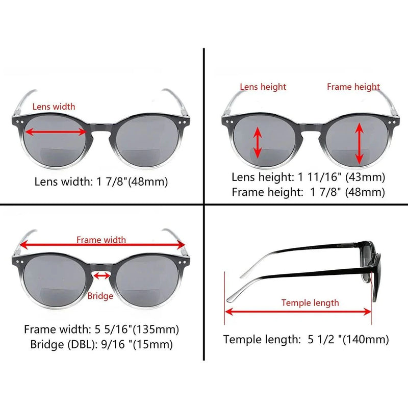 eyekeeper.com 4 Pack Stylish Round Bifocal Reading Sunglasses S005 Sunglasses