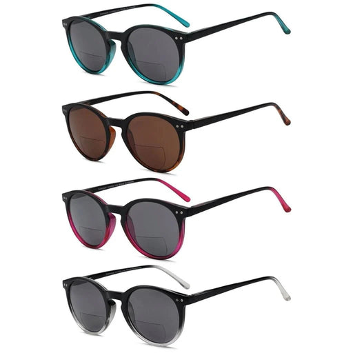 eyekeeper.com 4 Pack Stylish Round Bifocal Reading Sunglasses S005 Sunglasses