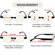 eyekeeper.com 4 Pack Stylish Round Blue Light Filter Readers UVR2007T Eyeglasses