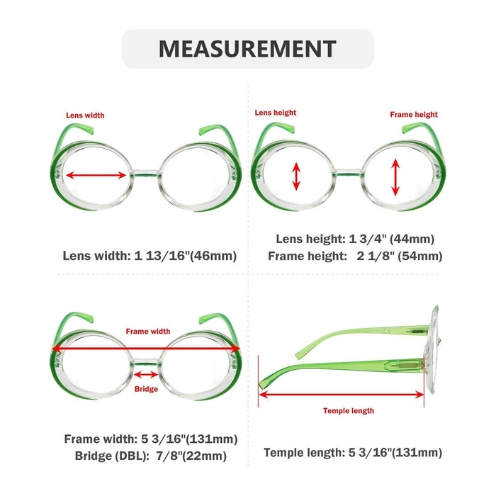 Eyekeeper - 4 Pack Stylish Round Design Reading Glasses R2005C