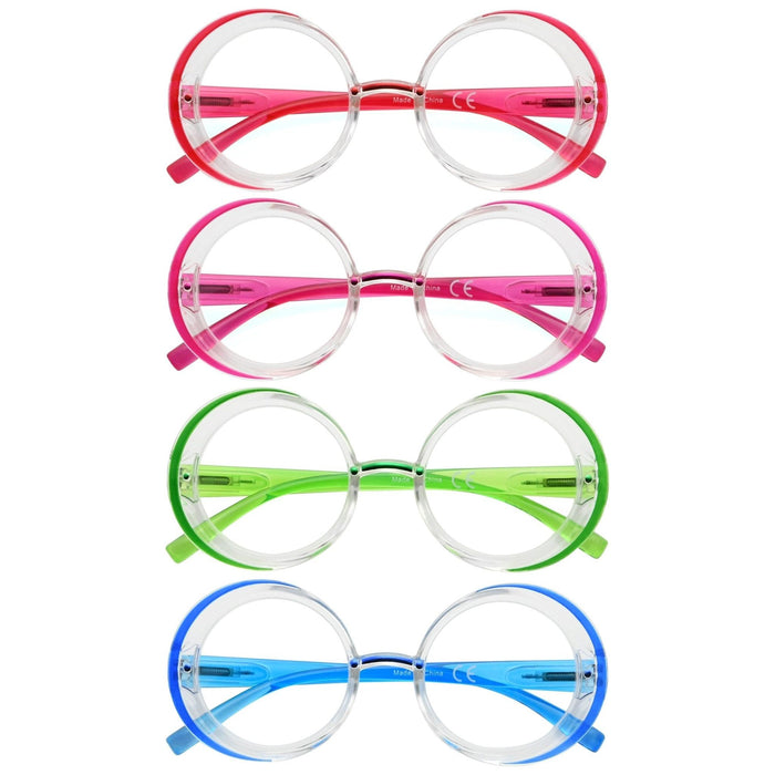 Eyekeeper - 4 Pack Stylish Round Design Reading Glasses R2005C