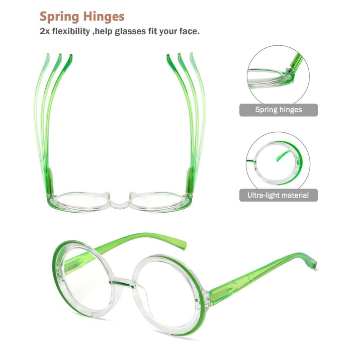 Eyekeeper - 4 Pack Stylish Round Design Reading Glasses R2005C