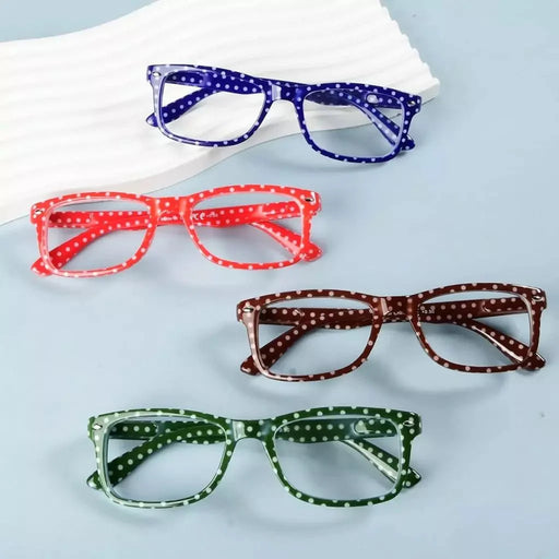 eyekeeper.com 4 Pack Stylish Rrectangle Polka Dots Reading Glasses R075P Eyeglasses