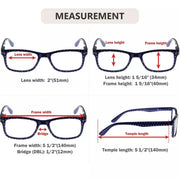 eyekeeper.com 4 Pack Stylish Rrectangle Polka Dots Reading Glasses R075P Eyeglasses