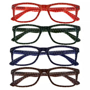 eyekeeper.com 4 Pack Stylish Rrectangle Polka Dots Reading Glasses R075P Eyeglasses