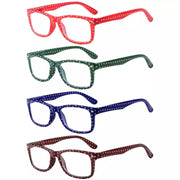 eyekeeper.com 4 Pack Stylish Rrectangle Polka Dots Reading Glasses R075P Eyeglasses
