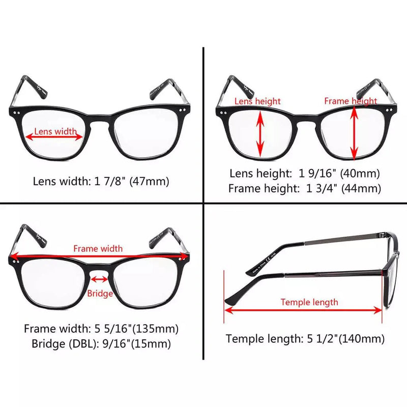 eyekeeper.com 4 Pack Stylish Square Reading Glasses Animal Print Readers RJ003 Eyeglasses
