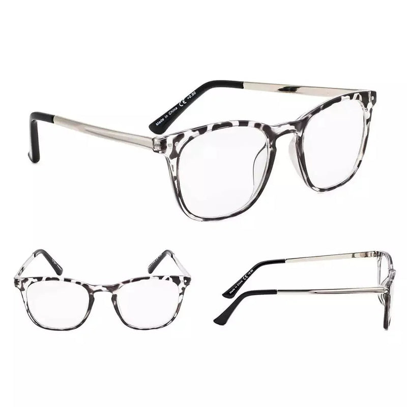 eyekeeper.com 4 Pack Stylish Square Reading Glasses Animal Print Readers RJ003 Eyeglasses