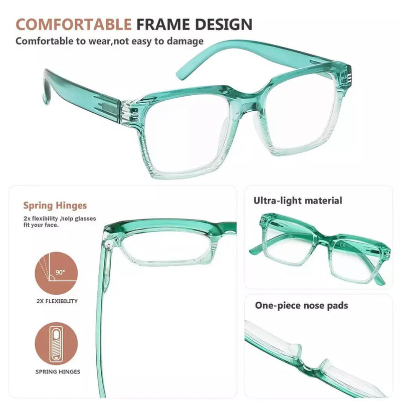eyekeeper.com 4 Pack Stylish Square Reading Glasses R2024 Eyeglasses
