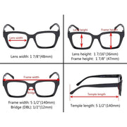 eyekeeper.com 4 Pack Stylish Square Reading Glasses Thicker Frame Readers R9106-A Eyeglasses