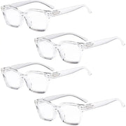 eyekeeper.com 4 Pack Stylish Square Reading Glasses Thicker Frame Readers R9106-A Eyeglasses