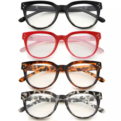 eyekeeper.com 4 Pack Stylish Thicker Frame Bifocal Reading Glasses BR9110 Eyeglasses