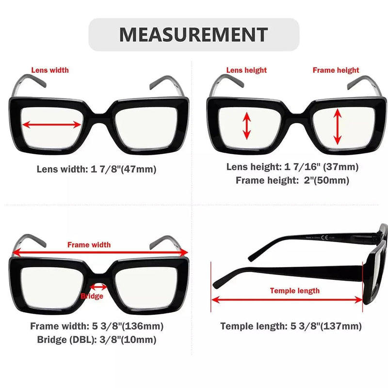 eyekeeper.com 4 Pack Stylish Thicker Frame Multifocus Reading Glasses M2101 Eyeglasses