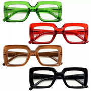 eyekeeper.com 4 Pack Stylish Thicker Frame Multifocus Reading Glasses M2101 Eyeglasses