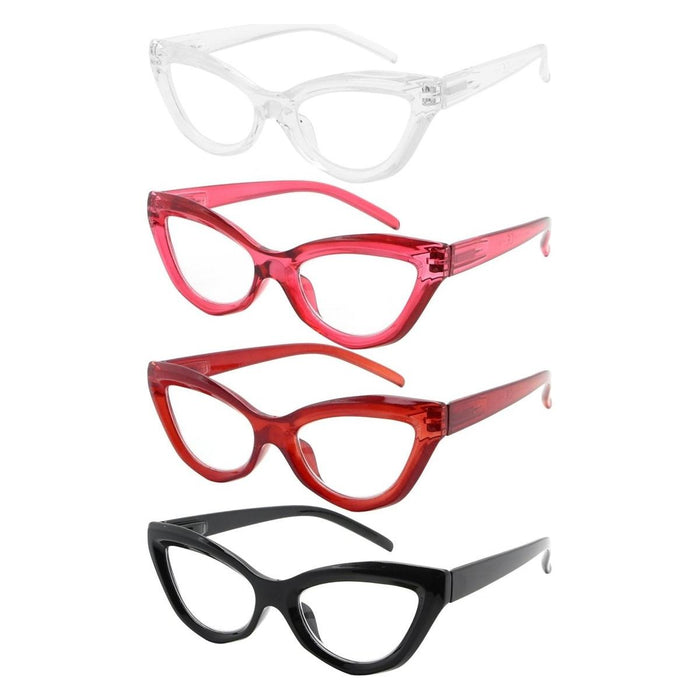 Eyekeeper - 4 Pack Stylsih Cat-Eye Frame Reading Glasses R2033