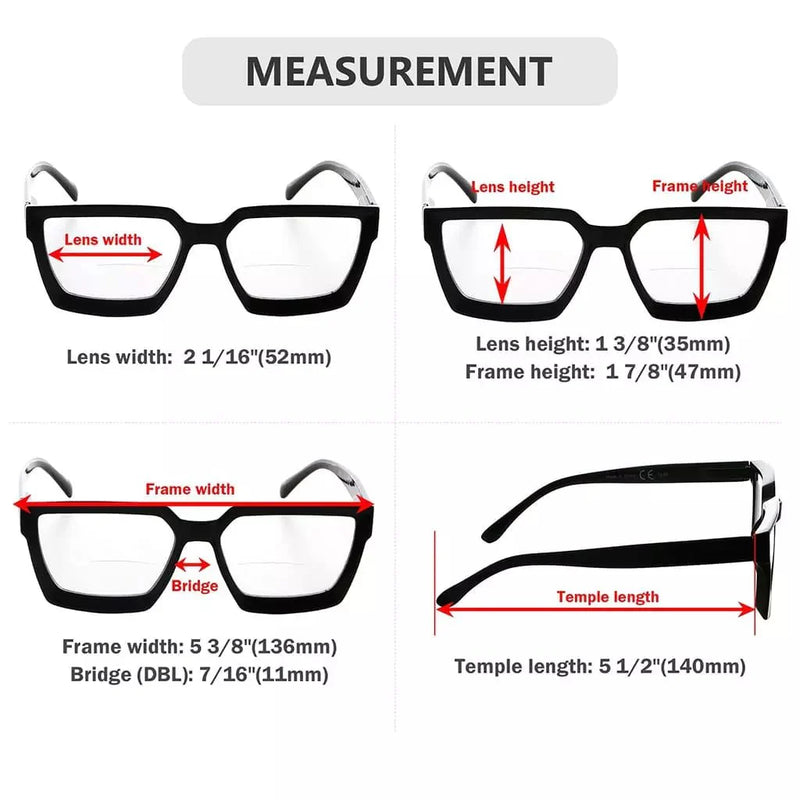 eyekeeper.com 4 Pack Thicker Frame Bifocal Reading Glasses BR2003 Eyeglasses