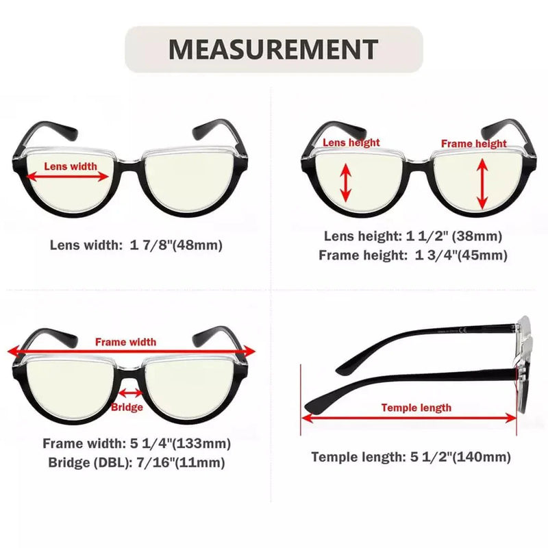 eyekeeper.com 4 Pack Thicker Frame Blue Light Filter Reading Glasses UV2006 Eyeglasses