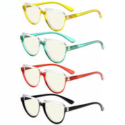 eyekeeper.com 4 Pack Thicker Frame Blue Light Filter Reading Glasses UV2006 Eyeglasses