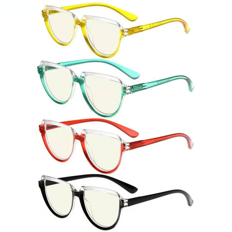 eyekeeper.com 4 Pack Thicker Frame Blue Light Filter Reading Glasses UV2006 Eyeglasses