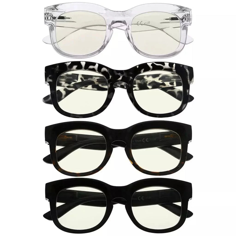 eyekeeper.com 4 Pack Thicker Frame Blue Light Filter Reading Glasses UV2013 Eyeglasses