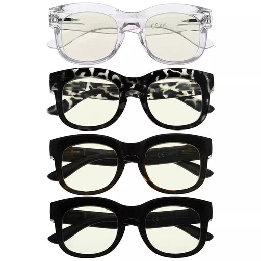 eyekeeper.com 4 Pack Thicker Frame Blue Light Filter Reading Glasses UV2013 Eyeglasses