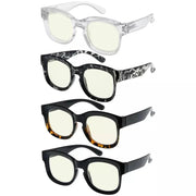 eyekeeper.com 4 Pack Thicker Frame Blue Light Filter Reading Glasses UV2013 Eyeglasses