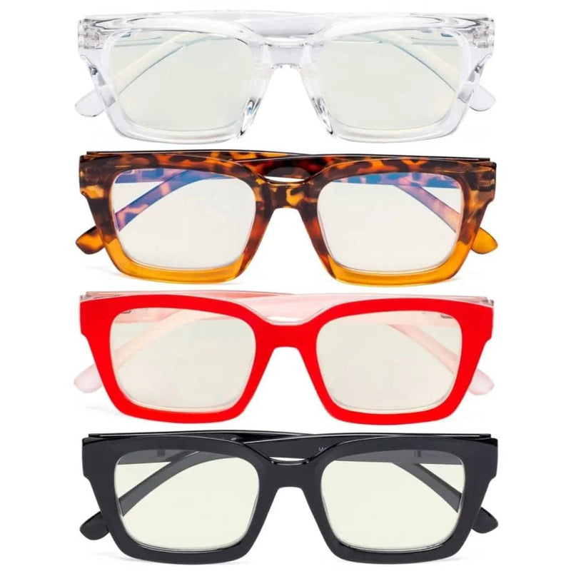 eyekeeper.com 4 Pack Thicker Frame Blue Light Filter Reading Glasses UVR9106 Eyeglasses