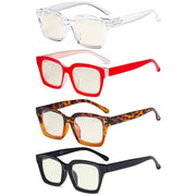 eyekeeper.com 4 Pack Thicker Frame Blue Light Filter Reading Glasses UVR9106 Eyeglasses